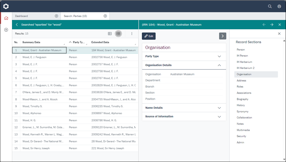 Click to enlarge Active section